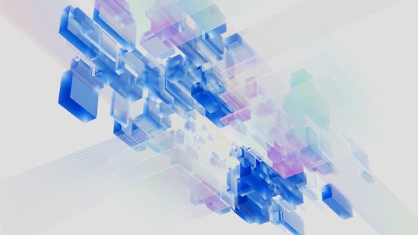 Abstract glass cubes