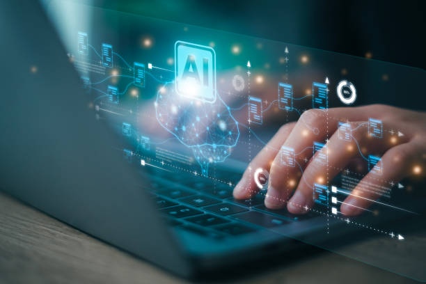 Laptop with AI overlay